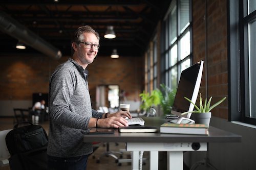 Person sitting at desk