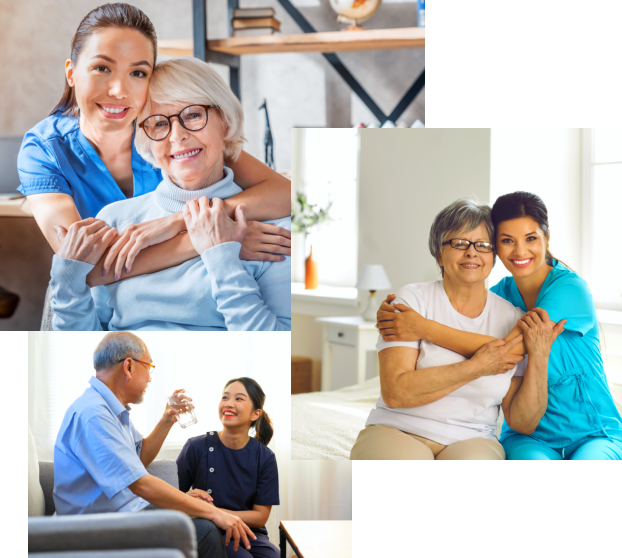 caregivers with elderly patients