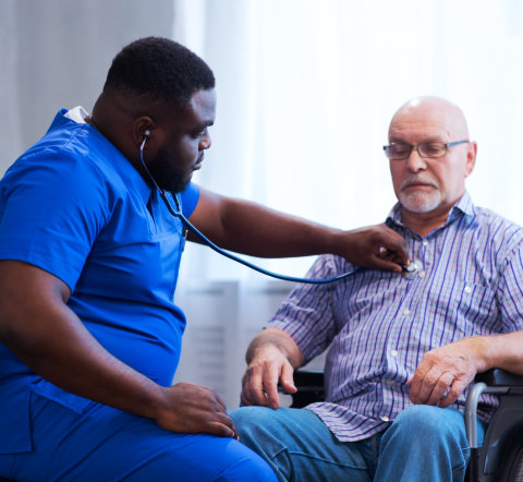 caregivers with elderly patients