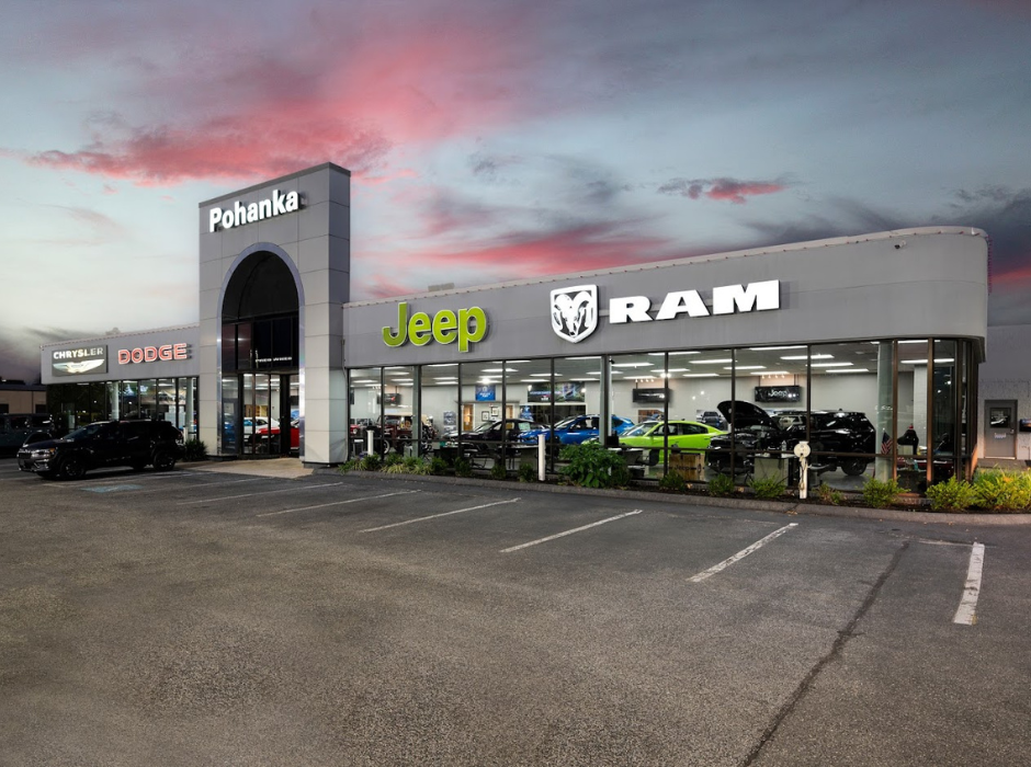 Aerial view of a dealership