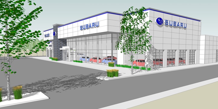 Computer rendering of the new Walser Subaru dealership